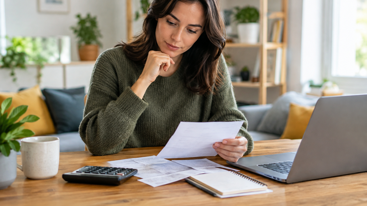 Personne examinant ses dépenses mensuelles et son budget sur un ordinateur