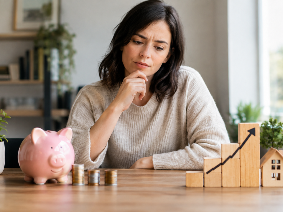 Personne organisant son épargne et ses investissements sur un bureau
