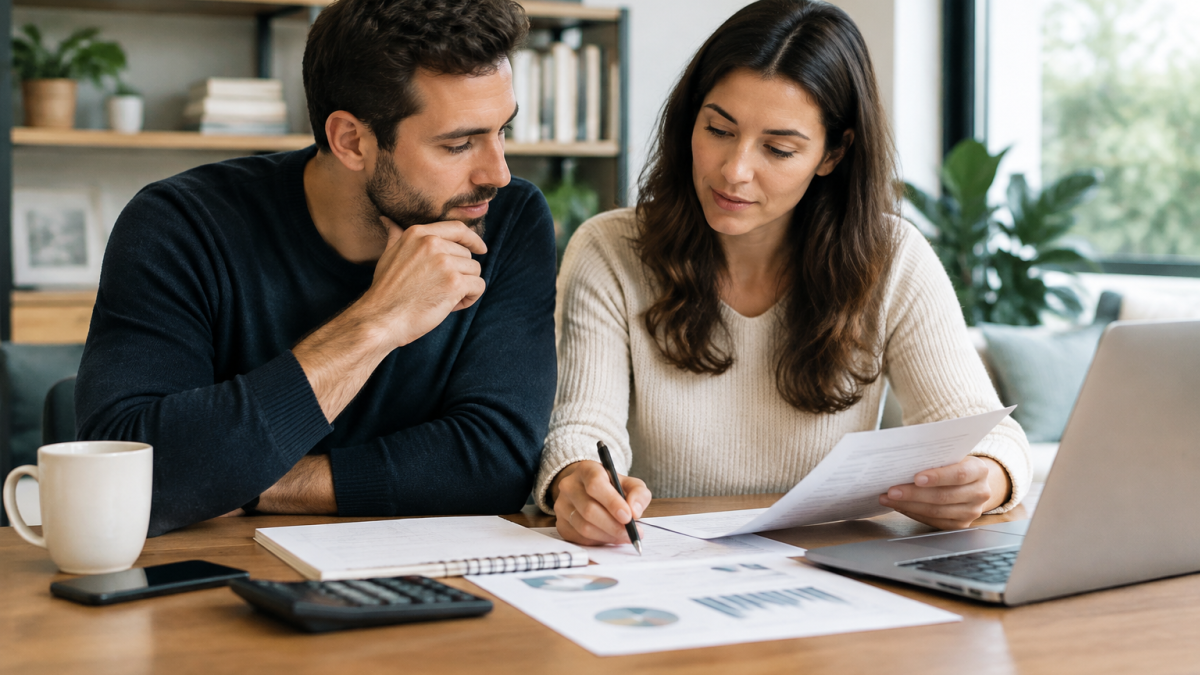 Personne construisant une stratégie financière personnalisée avec un budget et des objectifs