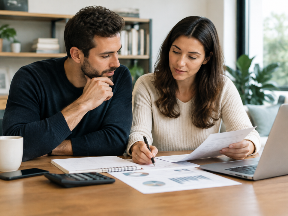 Personne construisant une stratégie financière personnalisée avec un budget et des objectifs