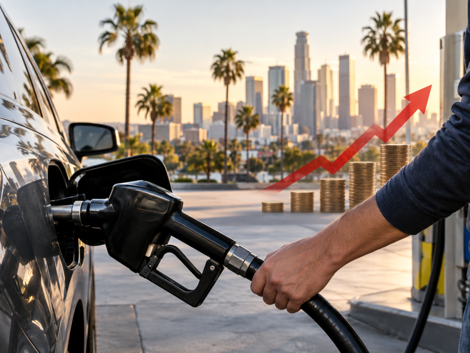 Camions transportant des conteneurs dans un port californien