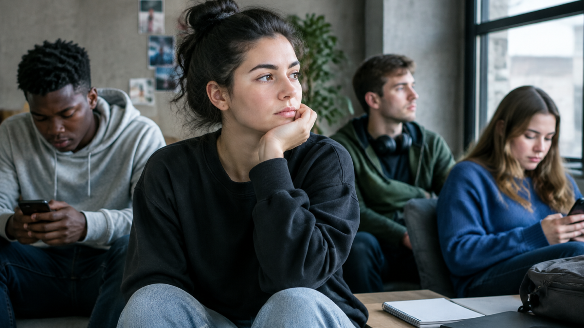 Jeune adulte réfléchissant à son orientation professionnelle et à son accès à l'emploi